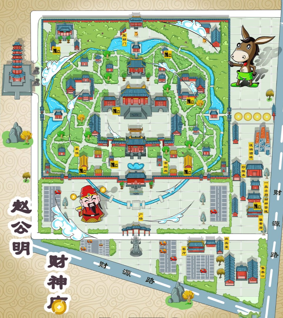 浙江寺庙类手绘地图